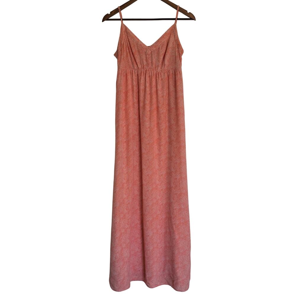 Joie Silk Coral Maxi Slip Dress V-Neck Empire Waist Size L